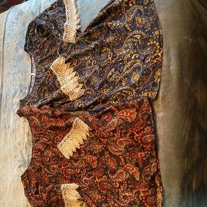 4/$20 --- 2 "Joel" paisley short dresses or tunics
